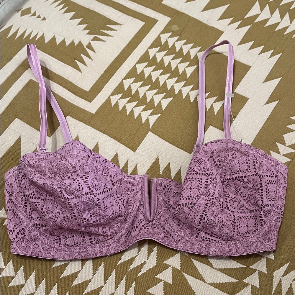 Free people intimately Lace Balconette Bra in Lavender Pink